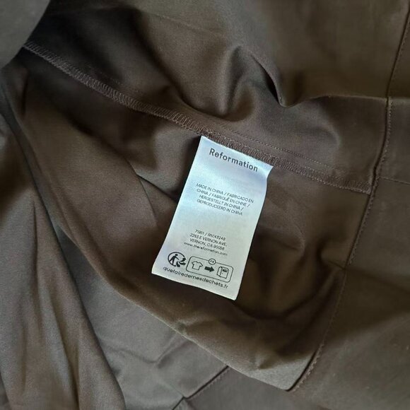 NEW Reformation Jovana Midi Dress Sz6 Mole Chocolate Brown Square-Neck Cotton - Picture 9 of 9